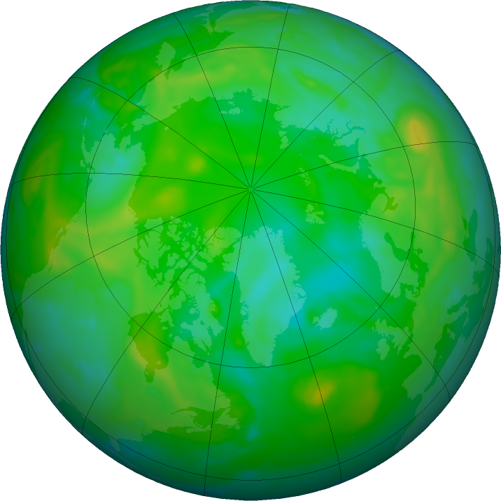 Arctic ozone map for 02 August 2019